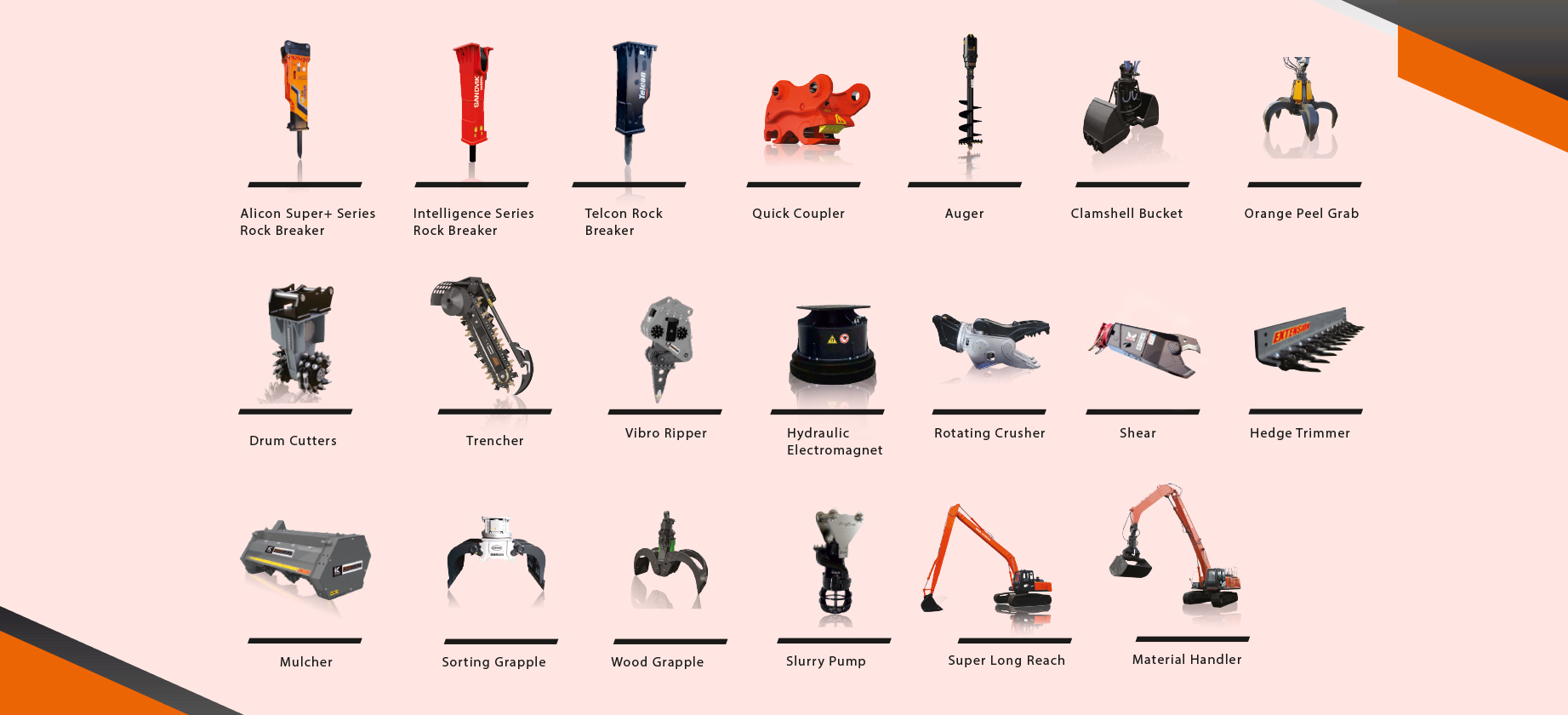 Comprehensive lineup of custom equipment tooling and attachments